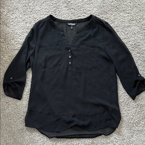 Express Women's Black Sheer Top ✨ - Picture 3 of 6